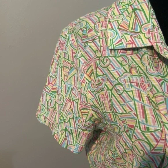 Lily Pulitzer large 3/4 button down F - Picture 5 of 8